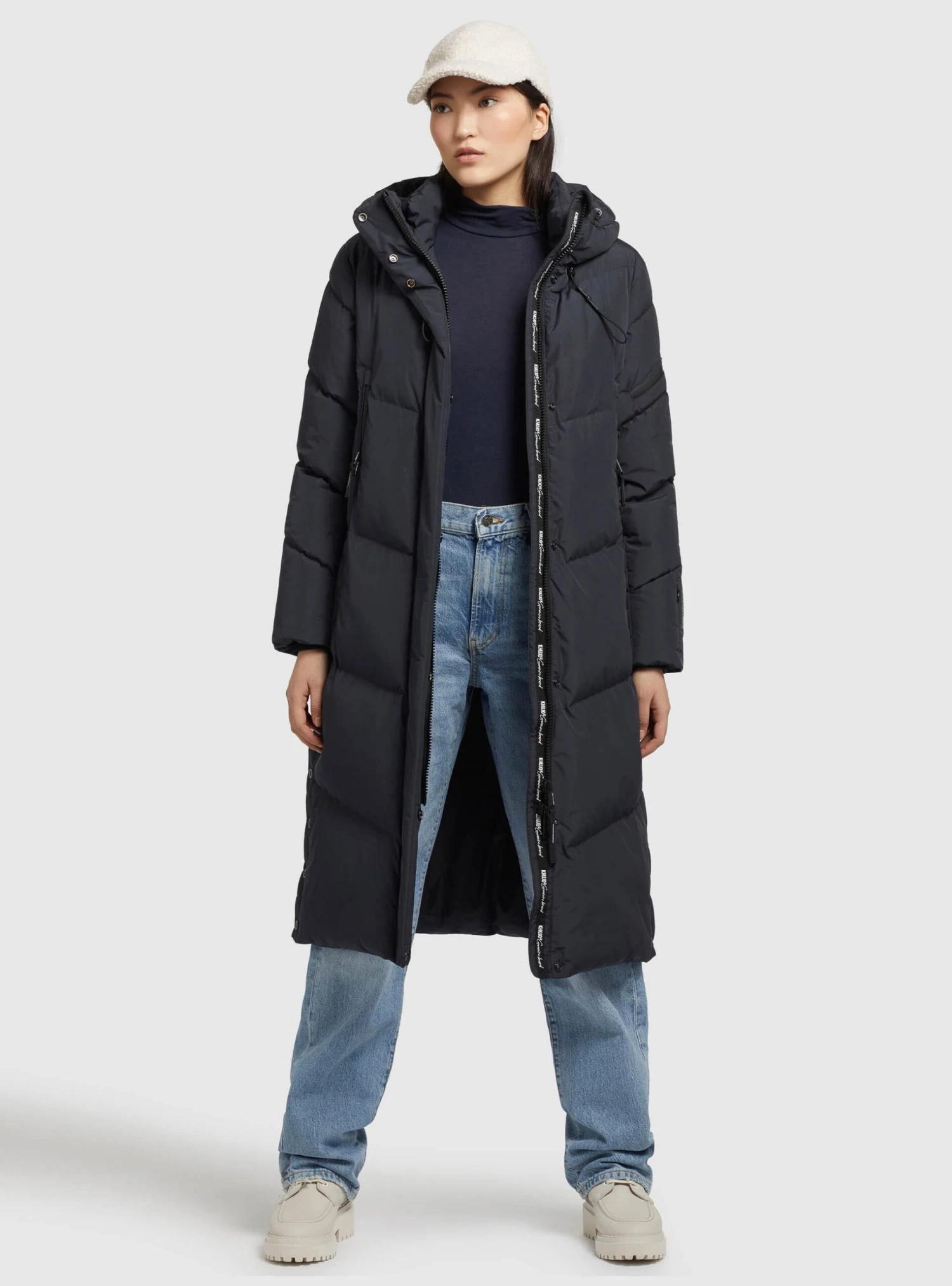 Khujo Mantel SONJE4 In Graublau 2 Khujo Mantel SONJE4 In Graublau – Bild 2